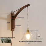 Nordic LED Wall Sconce Walnut Copper Stair Light Fixtures