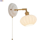 Pumpkin Glass LED Wall Lamps Up Down Rotate Copper Arm - Modern Nordic Wandlamp