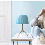 Glass Shade Table Lamp: Designer Tripod Desk Light for Bedroom