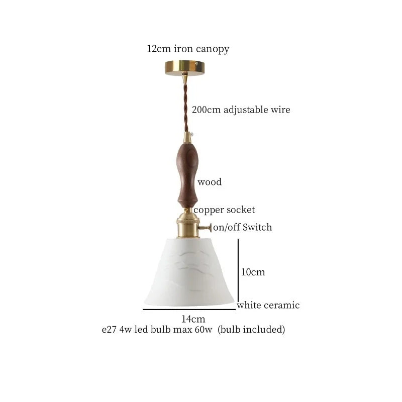 Ceramic LED Hanging Pendant Light - Modern Nordic Design for Home Decor