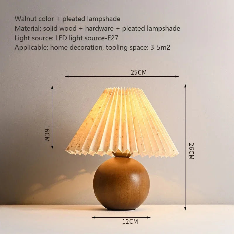 Nordic Ceramics Table Lamp - Modern Desk Light with Pleated Lampshade for Cozy Home Lighting