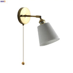 Ceramic LED Wall Sconce with Pull Chain for Bedroom, Living Room, or Bathroom