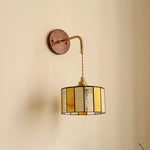 Adjustable LED Wall Lamp Sconce Copper Wood Glass Stair Light