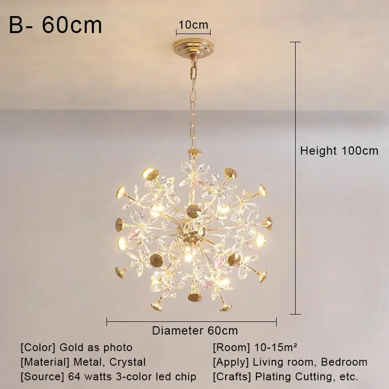 Crystal LED Ceiling Pendant Chandelier for Home Decoration and Lighting