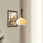 Wood Handle LED Pendant Lights Japanese Vintage Style Bar Bedroom Living Room HangLamp
