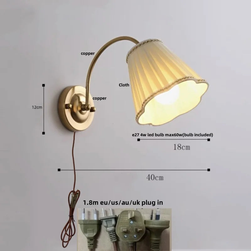 Wood Rotatable 2-Arm LED Wall Sconce with Pull Chain Switch