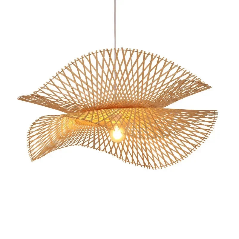 Bamboo Pendant Lights: Japanese Handmade Kitchen Island Chandeliers