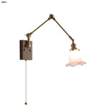Pink Glass Wall Sconce with Rotatable Arms - LED Stair Light Fixtures