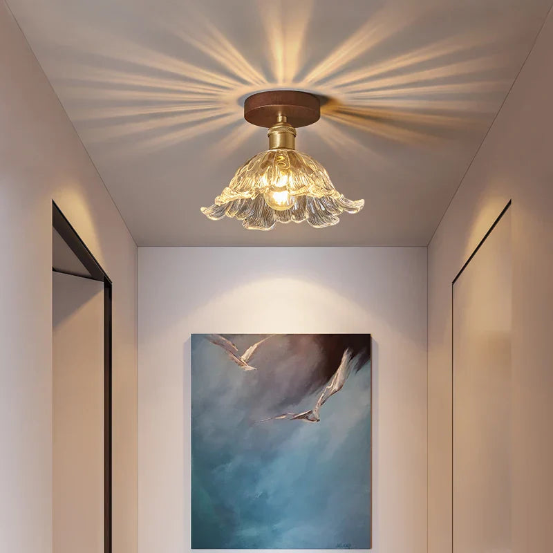 Modern Clear Glass LED Ceiling Light for Home Decor