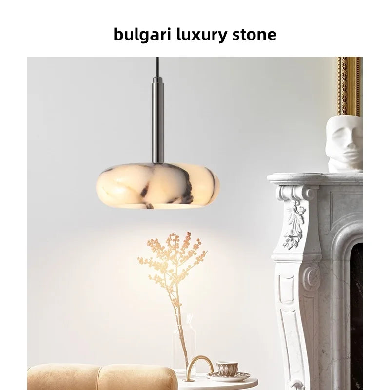 Afralia™ Stone LED Pendant Light Fixture Modern Hanging Lamp Luxury Design