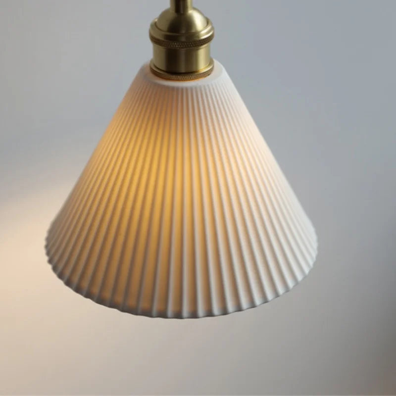 White Ceramic LED Pendant Light | Adjustable Nordic Modern Home Decor Hanging Lamp