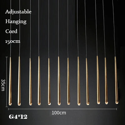 Retro Copper Gold Chandelier Pendant Light for Living Room Dining Bar