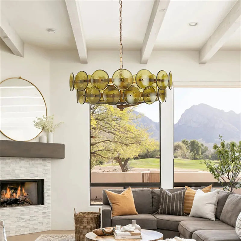 Crystal Pendant Light French Retro Design for Villa Bedroom Living Room