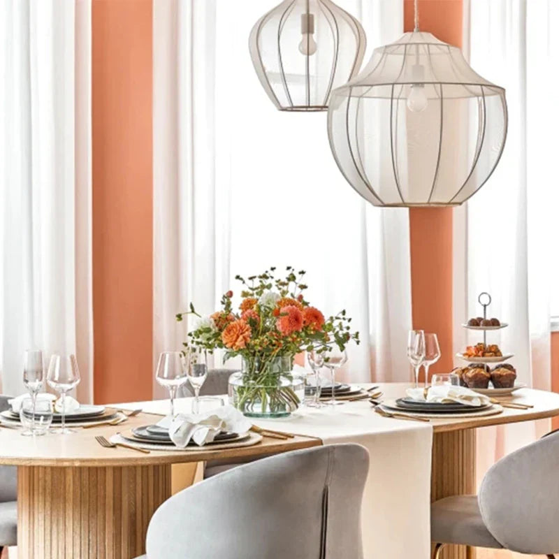 Nordic Fabric LED Chandelier for Home Decor and Ambient Lighting