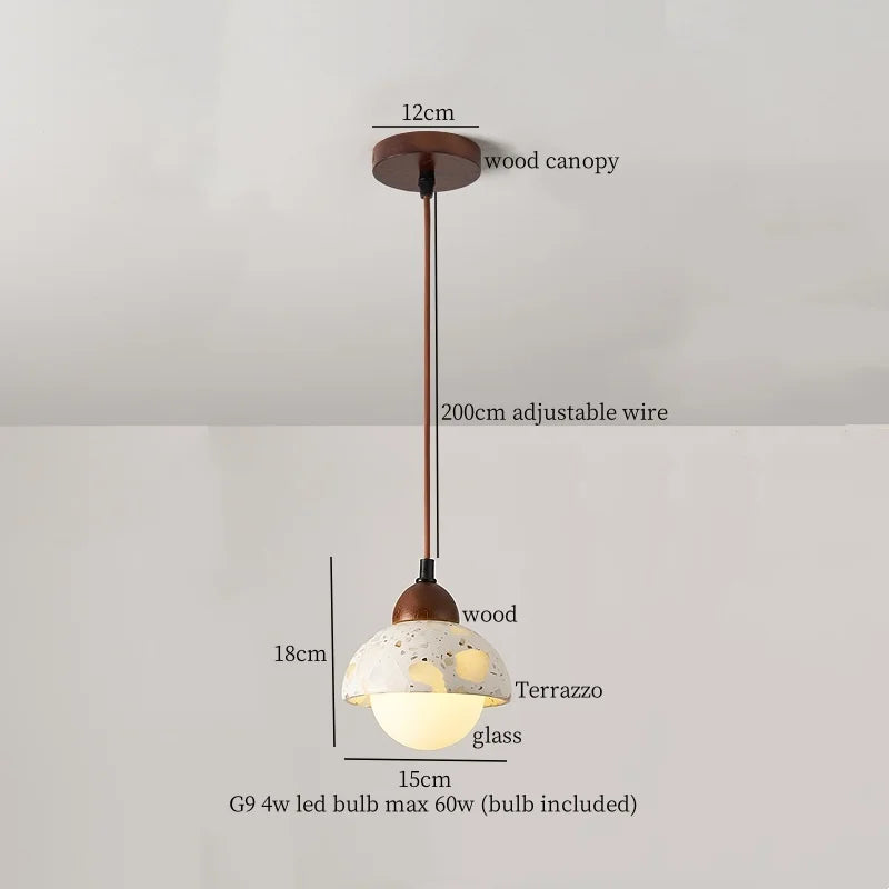 Iron Marble LED Pendant Light Fixture Modern Hanging Lamp Interior Decor