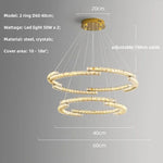 Oval Steel LED Pendant Lights with K9 Crystals