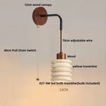 Afralia™ Nordic Wood LED Wall Sconce Yellow Travertine Stair Light