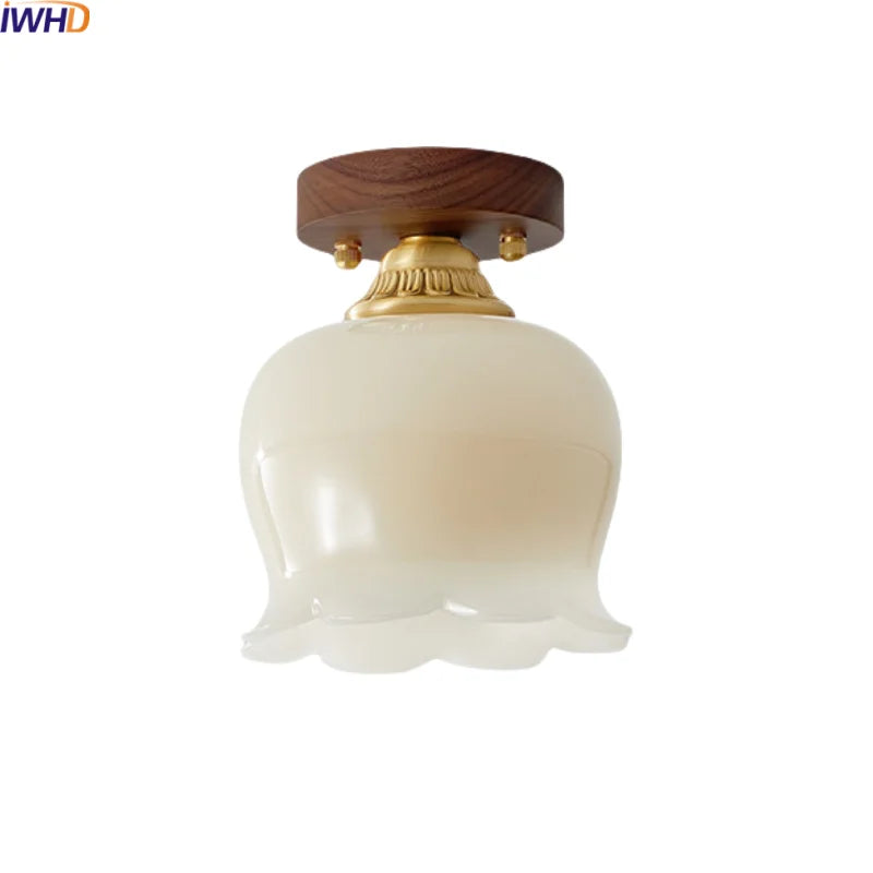 Walnut LED Ceiling Lamp Modern Indoor Lighting Fixture