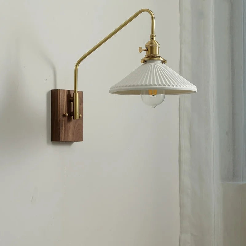 Copper Ceramic LED Wall Lamps Modern Style for Bedroom Living Room Bar