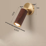 Wood Nordic LED Wall Light - Modern Copper Canopy Bedside Lamp