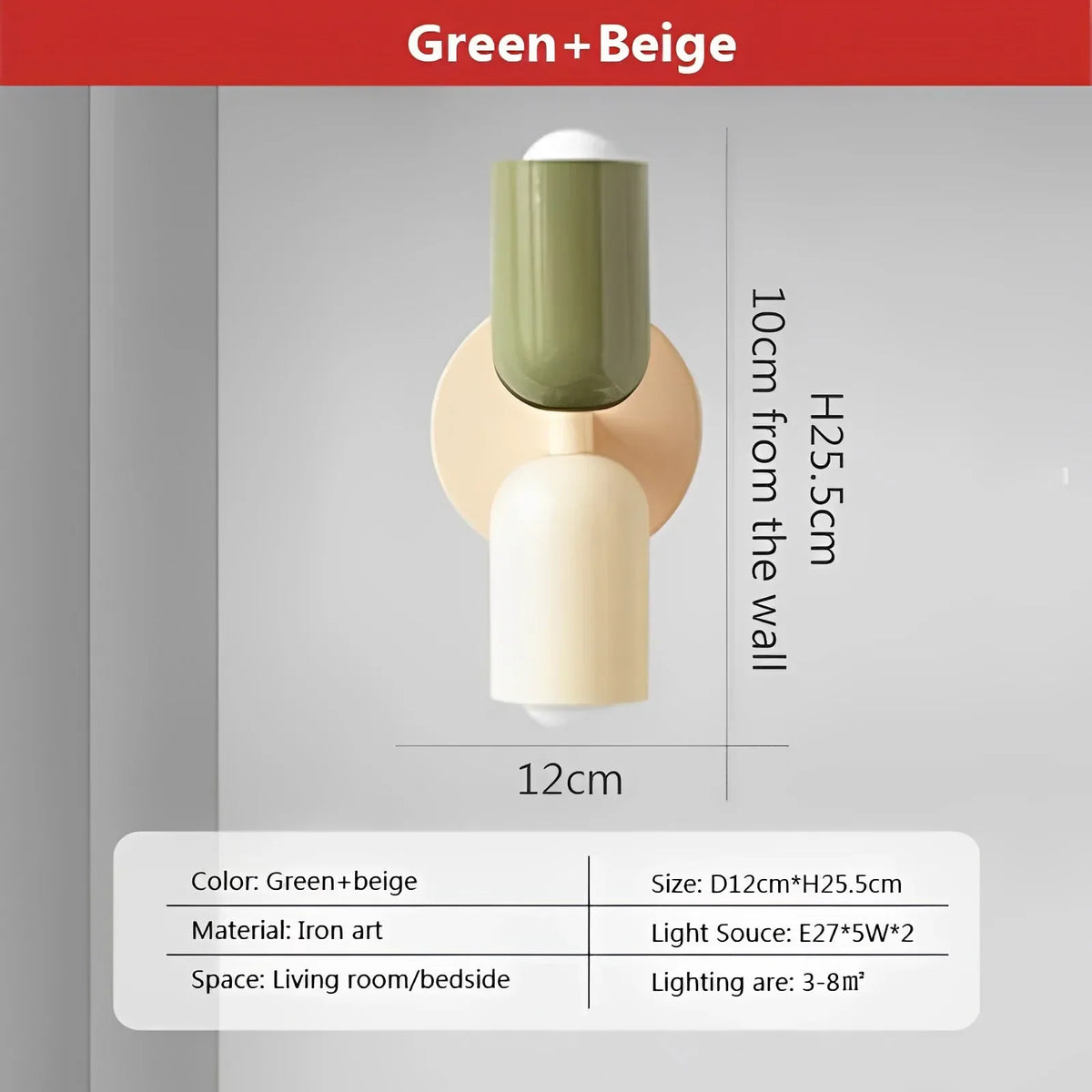 Nordic Double Heads Wall Lamp - Modern LED Cream Wind Style Wall Light