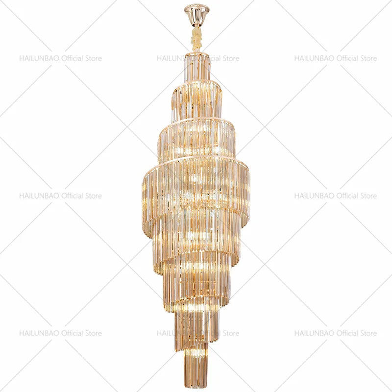 Crystal Chandelier for Penthouse Villa Living Room - Modern Light Luxury Design