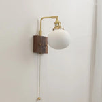 LED Ceramic Wall Sconce Pull Chain Switch Light Fixture