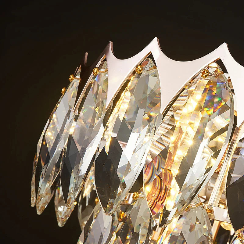 Nordic Crystal Chandelier Dimmable LED Pendant Lamp for Elegant Living Room Décor