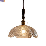 Clear Glass Pendant Lamp Japanese Style LED Hanging Lights