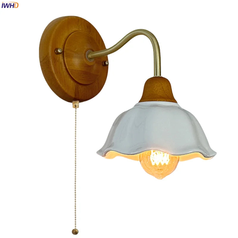 Ceramic Flower LED Wall Light Fixture, Nordic Design for Bedroom, Living Room