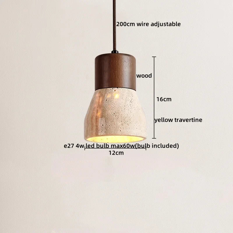 Yellow Cave Stone LED Pendant Lamp Modern Hanging Light Fixtures