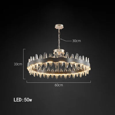 Luxury LED Chandelier Black Crystal Modern Suspension Island Dining Lamp