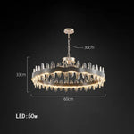 Luxury LED Chandelier Black Crystal Modern Suspension Island Dining Lamp