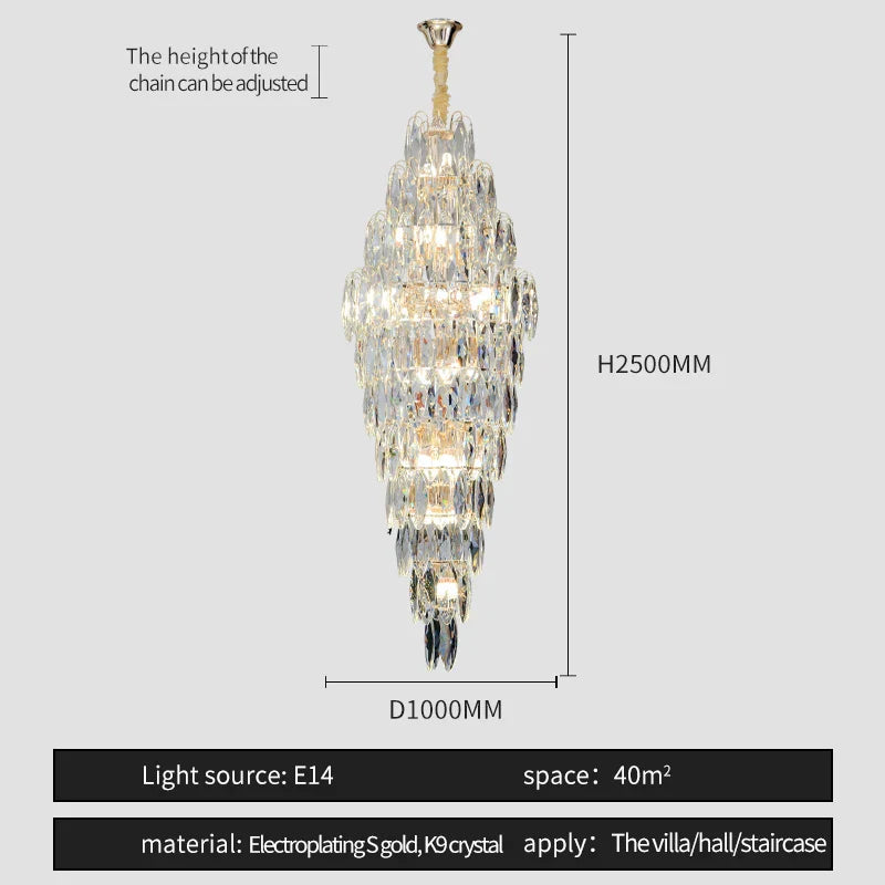 European Duplex Crystal Chandelier for Elegant Luxury Living