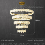 Spanish Marble Brass Chandelier: Luxury LED Lighting for Hotels & Villas