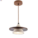 Wabi Sabi Yellow Cave Stone Wood LED Pendant Light Fixture