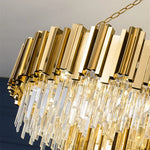 Gold Crystal LED Pendant Lights for Dining Room - Stunning Indoor Suspension Fixtures