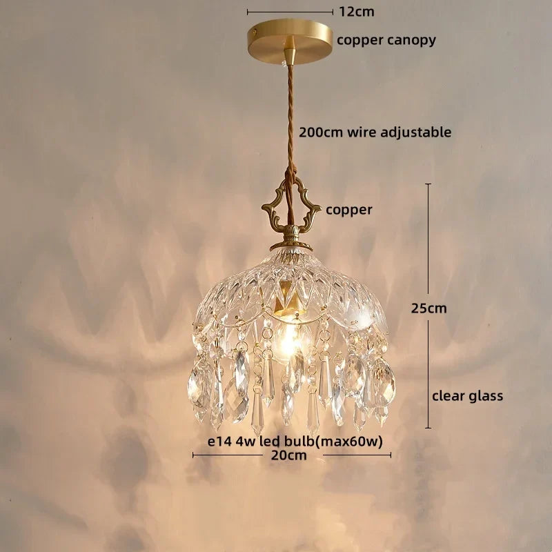 Crystal Glass LED Wall Sconce - Luxury French Stair Light for Home Decor