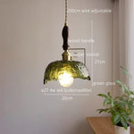 Japanese Style Green Glass LED Pendant Chandelier for Home Decor