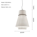 White Fabric LED Pendant Chandelier, Minimalist Living Room Ceiling Light