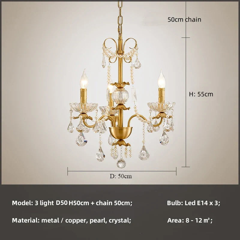 Crystal Pendant Chandelier Foyer Light Luxury Candle Design Led Lamparas