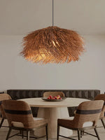 Rattan Pendant Lamp Chandelier for Restaurant Bar Home Decor, E27 Bulb