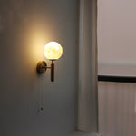 Moon LED Wall Lamp with Pull Chain Switch and Copper Base