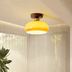 Copper Glass LED Ceiling Light - Modern Indoor Lighting for Home Decor