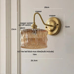 Clear Glass Wall Sconce LED Lights Modern Nordic Copper Bedside Lamp