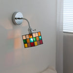 Afralia™ Modern Colorful Glass Wall Sconce with Pull Chain for Aisle Living Room