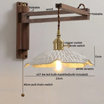 Modern LED Wall Lamp Wood Glass Nordic Bathroom Bedroom Living Room Light