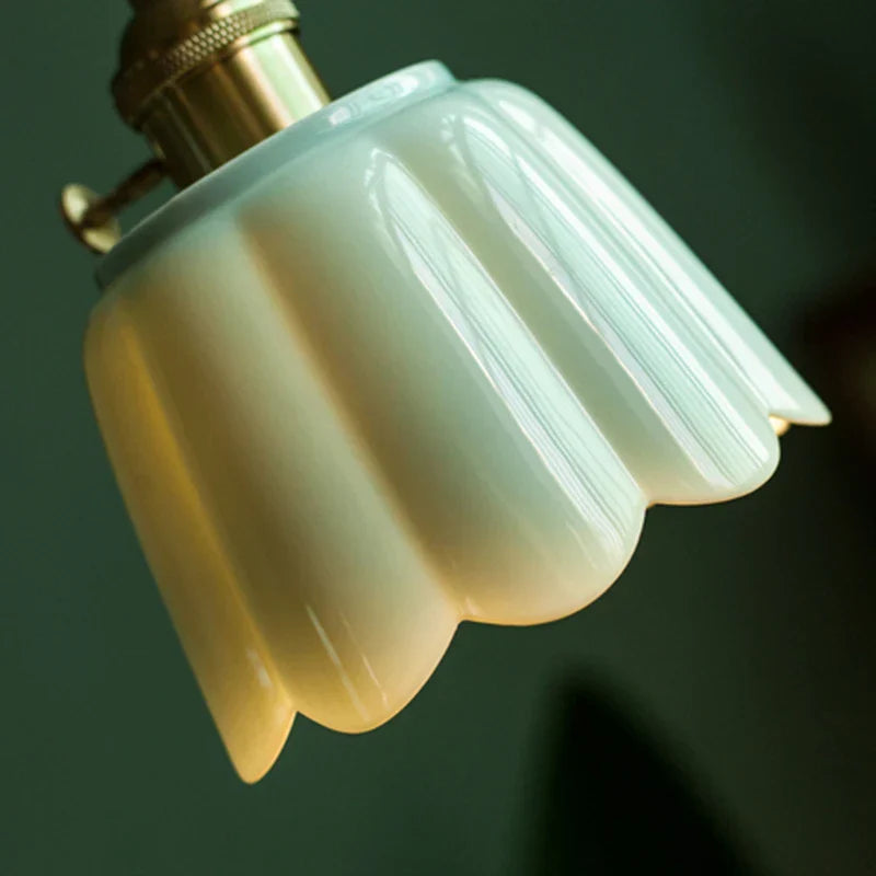 Ceramic Flower LED Pendant Light, Nordic Style, E27, Home Decor Lighting