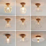 Wood Glass LED Ceiling Lamp Modern Plafondlamp for Home Restaurant Living Room