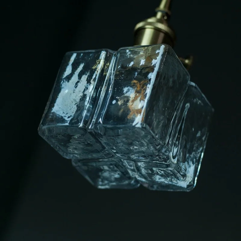 Small Glass LED Pendant Lights Japanese Vintage Hanging Lamp